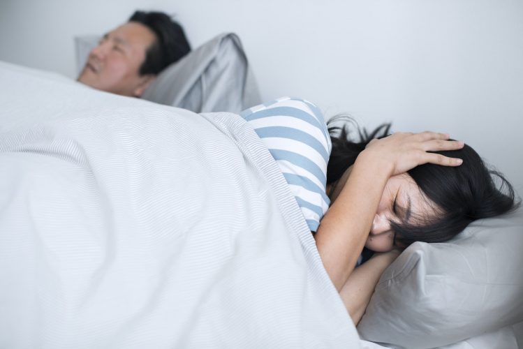 Husband disrupting wife's sleep with his loud snoring