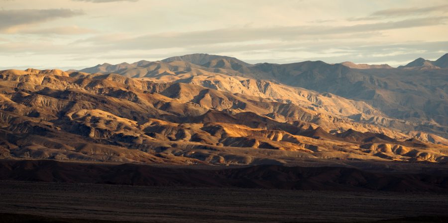Death Valley Badlands Panoramic View Sunset