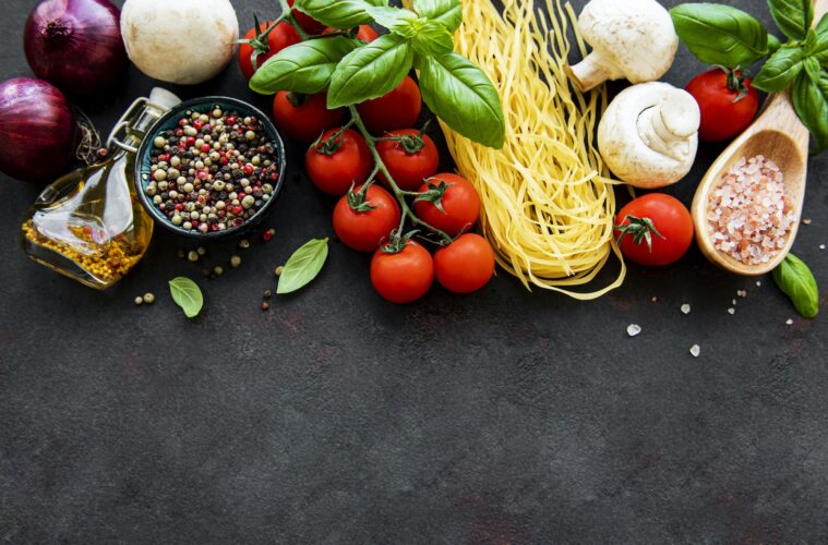 Healthy mediterranean diet, ingredients for Italian meal