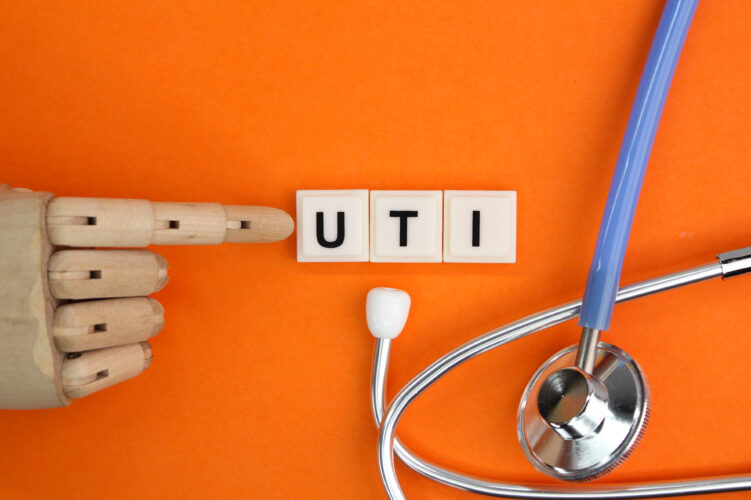 the letter of the alphabet UTI or the word abbreviation Urinary Tract Infection